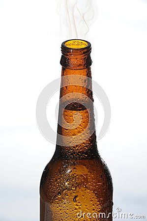 Bottle mineral water with Condensation Stock Photo