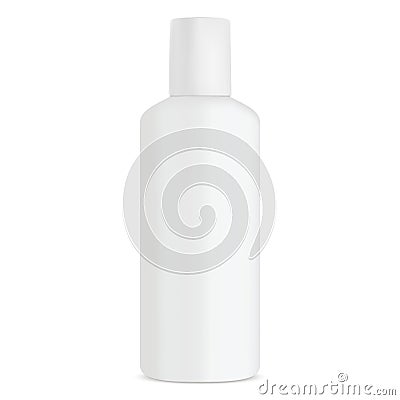 Bottle Cosmetic Shampoo White Product. 3d Mockup Vector Illustration