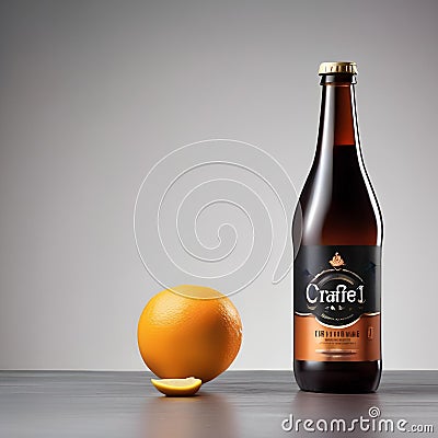 A bottle of craft rejuvenating soda with a label1 Stock Photo