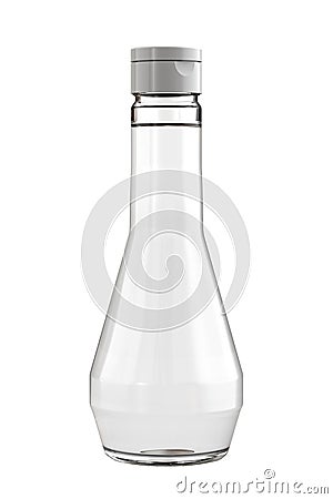 Bottle of Distilled White Vinegar Isolated on White Background. Stock Photo