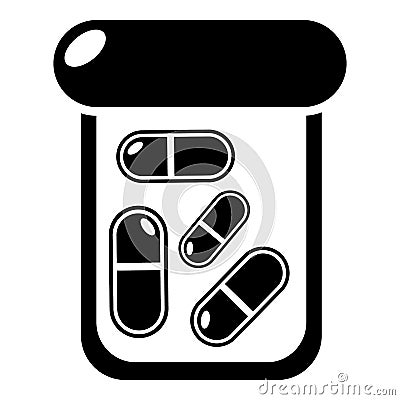 Bottle drug icon , simple style Vector Illustration