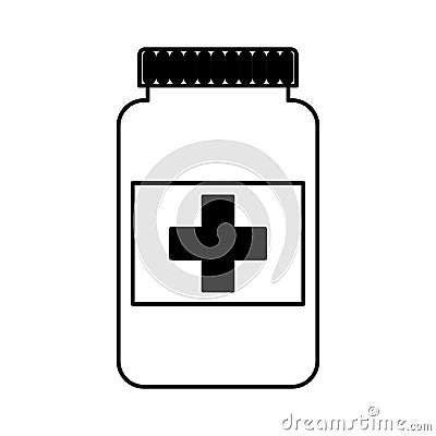 Bottle drug isolated icon Vector Illustration