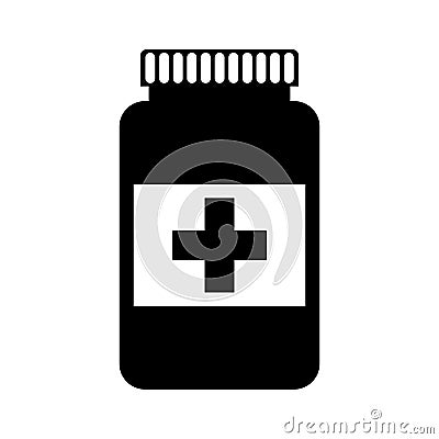 Bottle drug isolated icon Vector Illustration