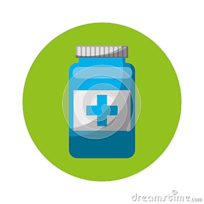 Bottle drug isolated icon Vector Illustration