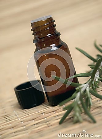 Bottle of essence oil Stock Photo