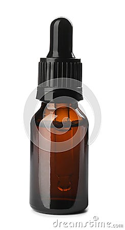 Bottle of essential oil isolated Stock Photo