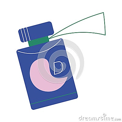 Bottle with favourite womans perfume for beauty and bodycare Vector Illustration