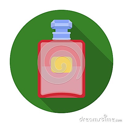 Bottle of french perfume icon in flat style isolated on white background. France country symbol stock vector Vector Illustration