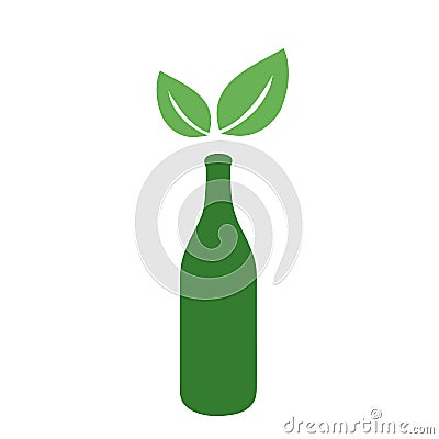 Bottle full of organic goodness - Vegan Smoothies logo indicating healthy fiber rich juice Vector Illustration