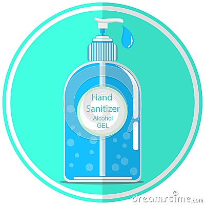 Bottle gel alcohol for wash hand coronavirus Sterilize Vector Illustration