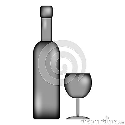 Bottle and glass icon sign. Stock Photo