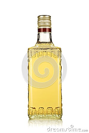 Bottle of gold tequila Stock Photo