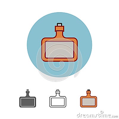 Bottle of hard alcohol icon Vector Illustration