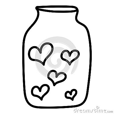 bottle heart lamp love valentines day icon Vector Illustration