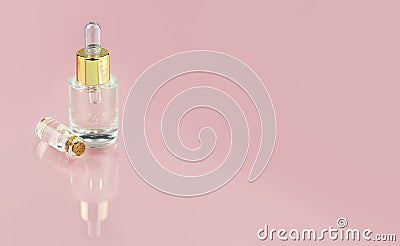 Bottle of hyaluronic acid Serum or cosmetic essential oil Stock Photo