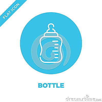 bottle icon vector from baby toys collection. Thin line bottle outline icon vector illustration. Linear symbol for use on web and Vector Illustration