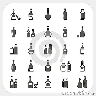 Bottle icons set Vector Illustration