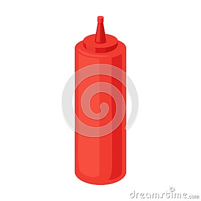 Bottle ketchup vector icon.Cartoon vector icon isolated on white background bottle ketchup. Vector Illustration