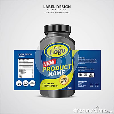 Bottle label, Package template design, Label design, mock up design label template Vector Illustration