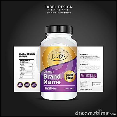 Bottle label, Package template design, Label design, mock up design label template Vector Illustration