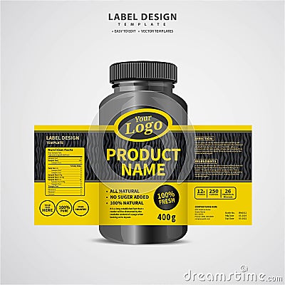 Bottle label, Package template design, Label design, mock up design label template Vector Illustration