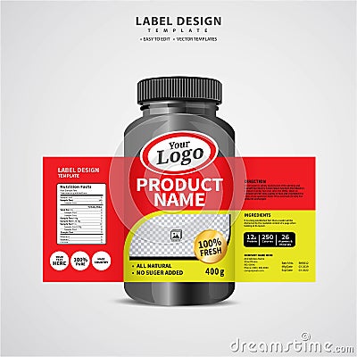 Bottle label, Package template design, Label design, mock up design label template Vector Illustration