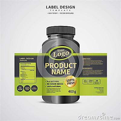 Bottle label, Package template design, Label design, mock up design label template Vector Illustration