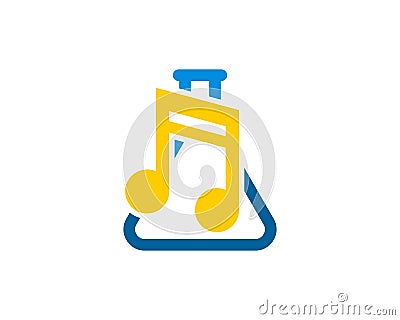 Bottle laboratory with music note inside Stock Photo