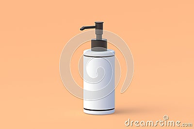 Bottle for liquid soap. Dispenser pump for antiseptic. Cosmetic accessories. Packaging for shampoo Stock Photo