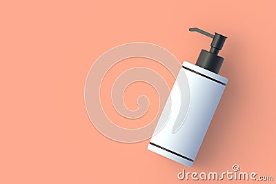 Bottle for liquid soap. Dispenser pump for antiseptic. Cosmetic accessories. Packaging for shampoo Stock Photo