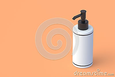 Bottle for liquid soap. Dispenser pump for antiseptic. Cosmetic accessories. Packaging for shampoo Stock Photo