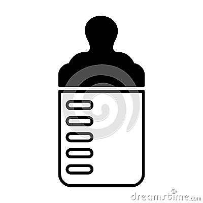 Bottle milk baby icon Vector Illustration