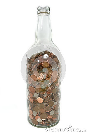 Bottle of Money Stock Photo