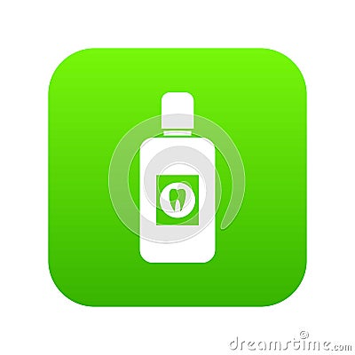 Bottle of mouthwash icon digital green Vector Illustration