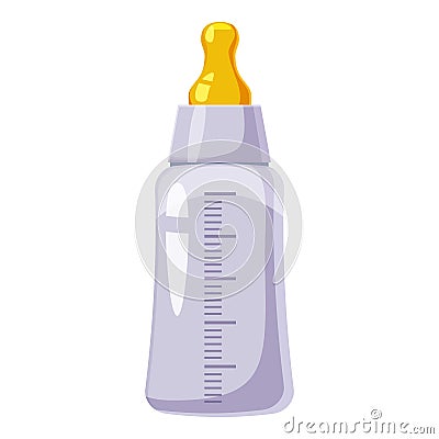 Bottle with nipple icon, cartoon style Vector Illustration