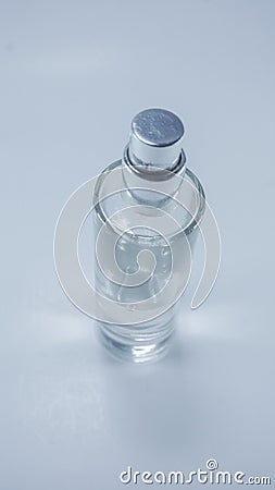 Clear scented oil bottle,The lid is Chrome colored Stock Photo