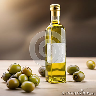 Bottle of olive oil, blank empty generic product packaging mockup Stock Photo