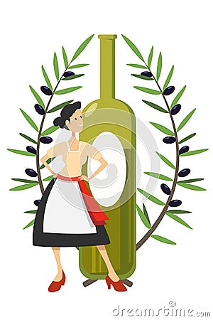 olive oil advertisement Vector Illustration