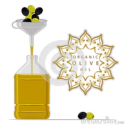 Bottle Olive Oil Vector Illustration