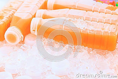 Bottle orange juice Stock Photo