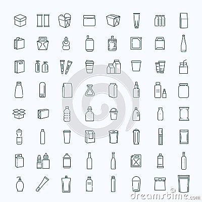 Bottle, packaging collection - vector Vector Illustration