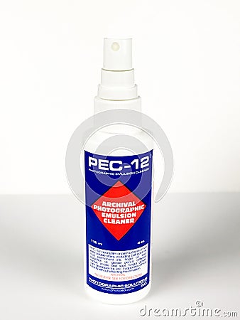 Bottle of PEC-12 Archival Photographic Emulsion Cleaner Editorial Stock Photo