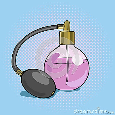 Bottle perfume pop art style vector Vector Illustration