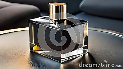 bottle and perfume product mockup for advertising. Stock Photo