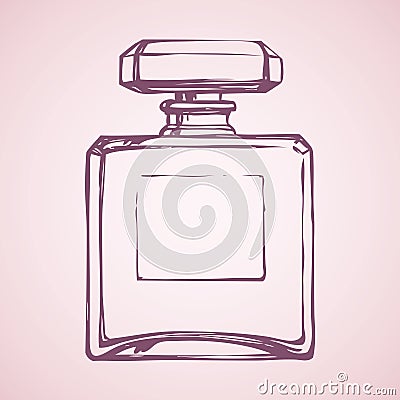 Bottle of perfume. Vector drawing Vector Illustration