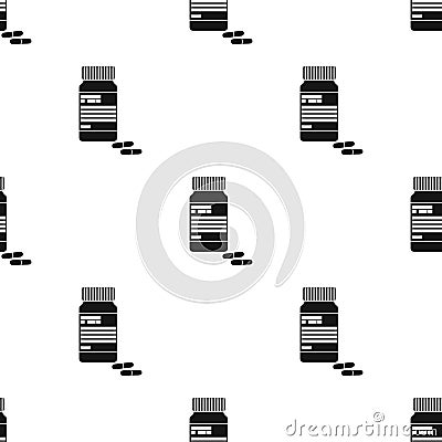 Bottle with pills of insulin.Pills for diabetes.Medications diabetic.Diabetes single icon in black style vector symbol Vector Illustration