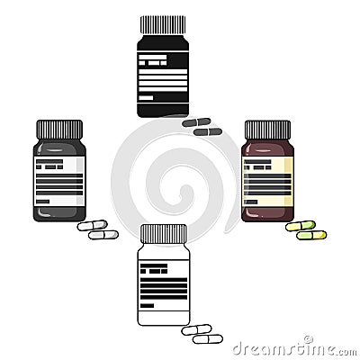 Bottle with pills of insulin.Pills for diabetes.Medications diabetic.Diabetes single icon in cartoon style vector symbol Vector Illustration