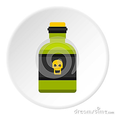 Bottle of poison icon circle Vector Illustration