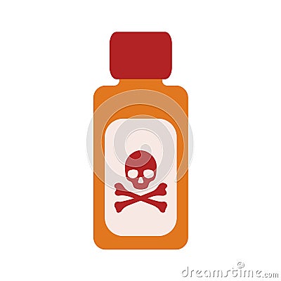 Bottle poison on white background. Trendy flat style for graphic design, web-site. Vector illustration EPS 10. Vector Illustration