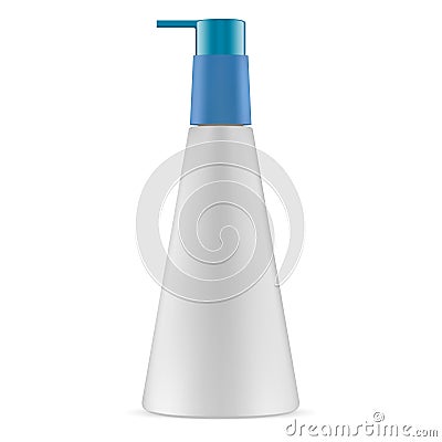 Bottle Pump Dispenser. Plastic Cosmetic Mockup Vector Illustration